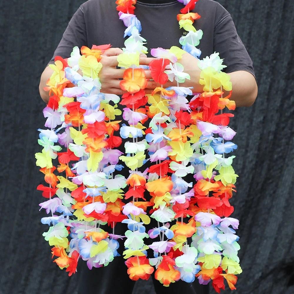 

10Pcs Torpil Hawaiian Artificial Flower Necklace Aloha Luau Hawaii Theme Party Garland Summer Beach Wedding Birthday Party Decor