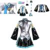 Hatsune Miku Vocaloid Pu Cosplay Top Kleid Krawatten Set für Weihnachtsshow