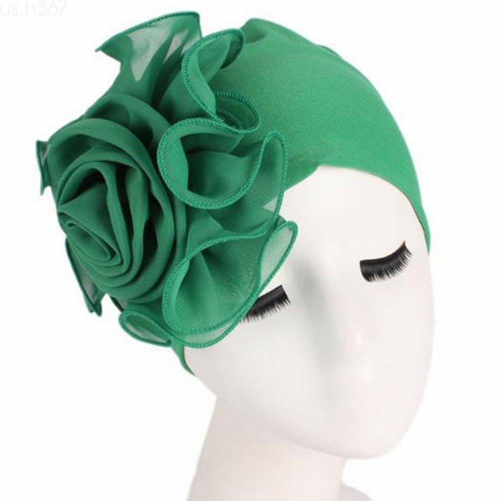 Womens Hair Loss Head Scarf Turban Cap Big Flower Muslim Cancer Chemo Hat Cover