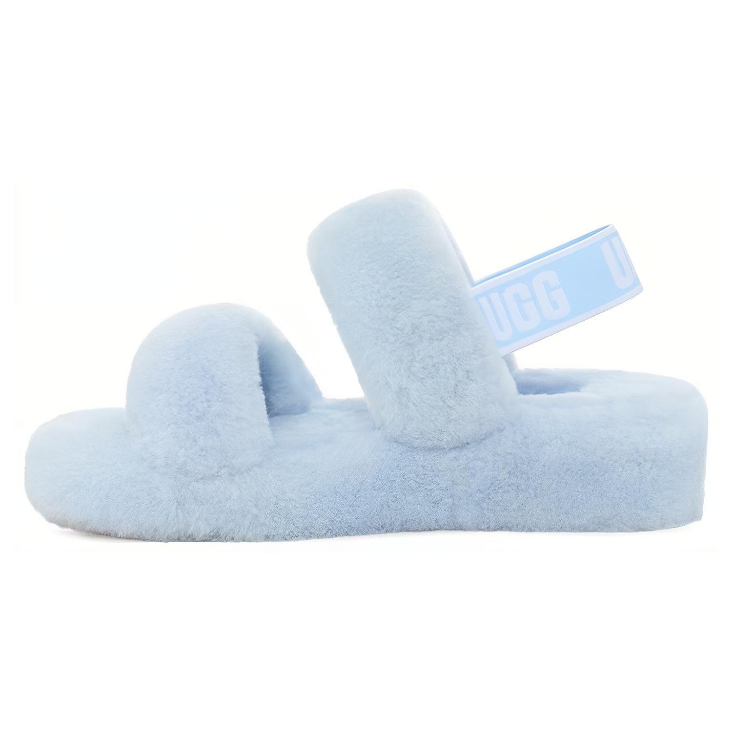 

UGG Fluff Shearling Plush Slippers Women s Creek Blue 1107953-CRK 37