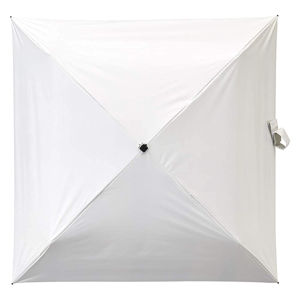 Masu Parasol for Both Sun and Square Folding Plain 50 Cm Light and Super [Moonbat] Men's Rain, Umbrella, White, [ultra Slim]