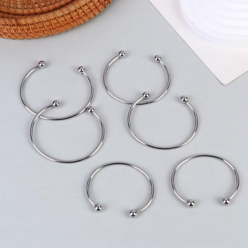 2 Bucăți Brățară Manșetă Deschisă din Oțel Inoxidabil Sârmă Goală Pentru Accesorii de Realizare Bijuterii DIY Charmuri cu Mărgele Reglabil