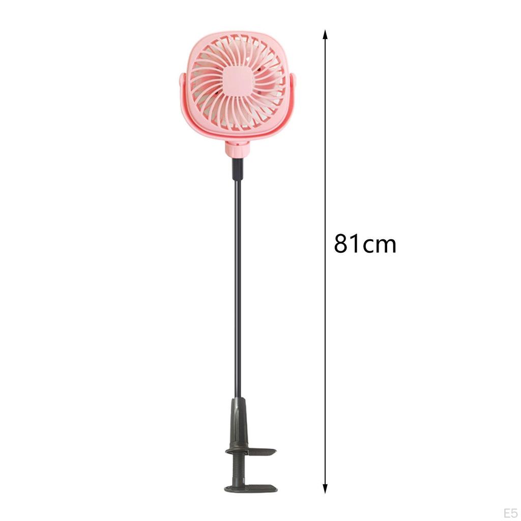 Clip On Fan Personal Quiet Portable Cooling Rechargeable USB Mini 3 Speeds for Car