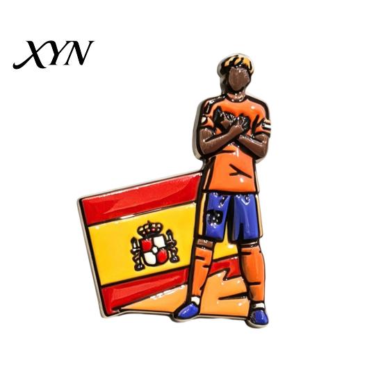 Klare Linie Emaille Abzeichen Fußballspieler Anstecknadeln, Fan Abzeichen, Zinklegierung Fußball Star Exklusiver Pin Revers für Rucksack Jacke Hut Tasche, Sport