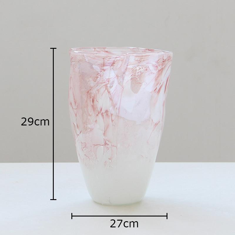 Pink Blue Gradient Glass Vase Hydroponics Plant Pots Table Decoration Flowers Arrangement Floral Vases Room Aesthetic Decor
