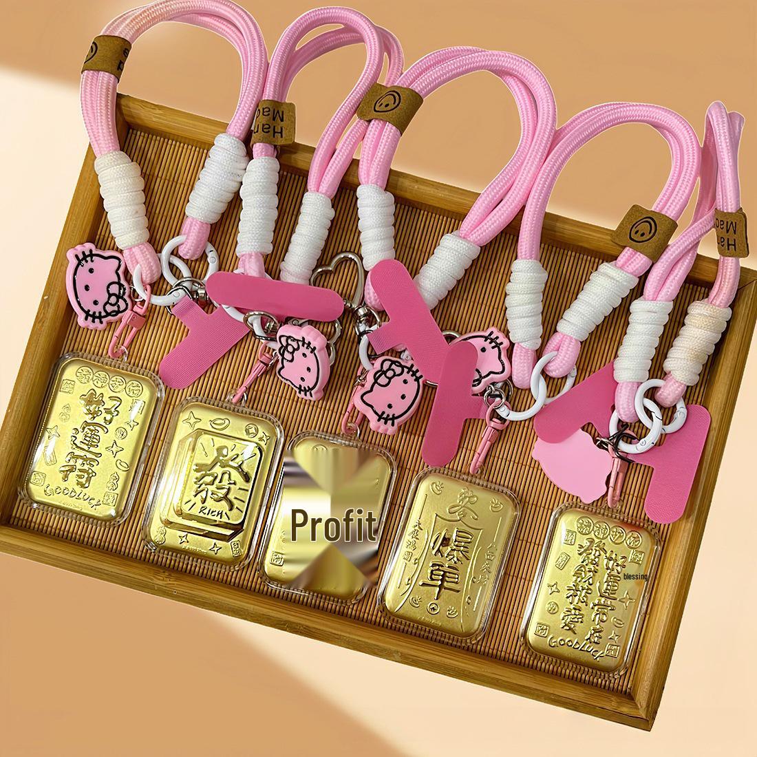 Auspicious Words 999 Fine Gold Pendant & Keychain – New Year Car & Mobile Ornament