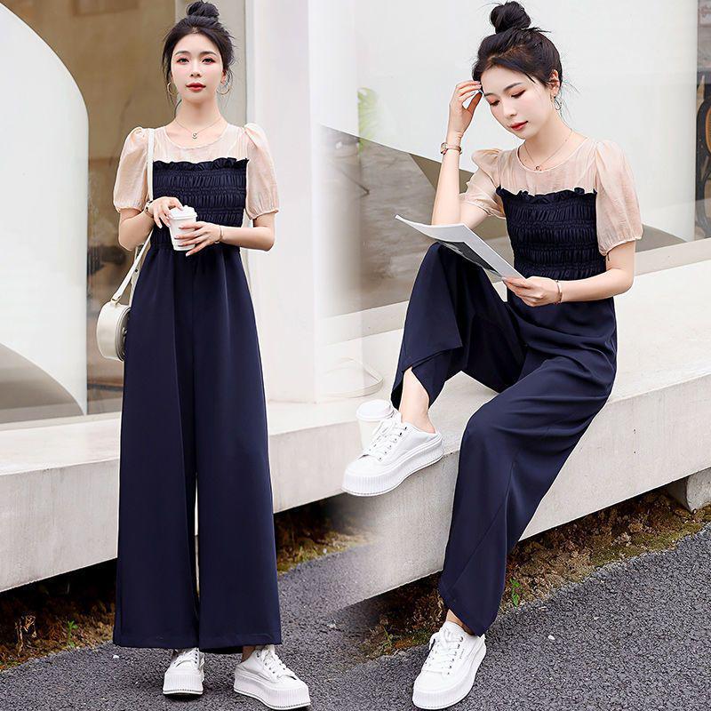 Women s High-Waisted Wide-Leg Jumpsuit - Summer 2026 Korean Fashion S