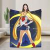 S-Sailor M-Moon Anime Blanket  Camping Flannel Bedding Throws For Living Room Warm Soft Design Quality Bedspread Gift