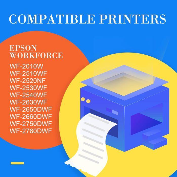 Cartouche d'encre 16XL - CHOUMICHA - Compatible Epson WF-2510 WF-2630 - 600 pages noire - 440 pages couleur