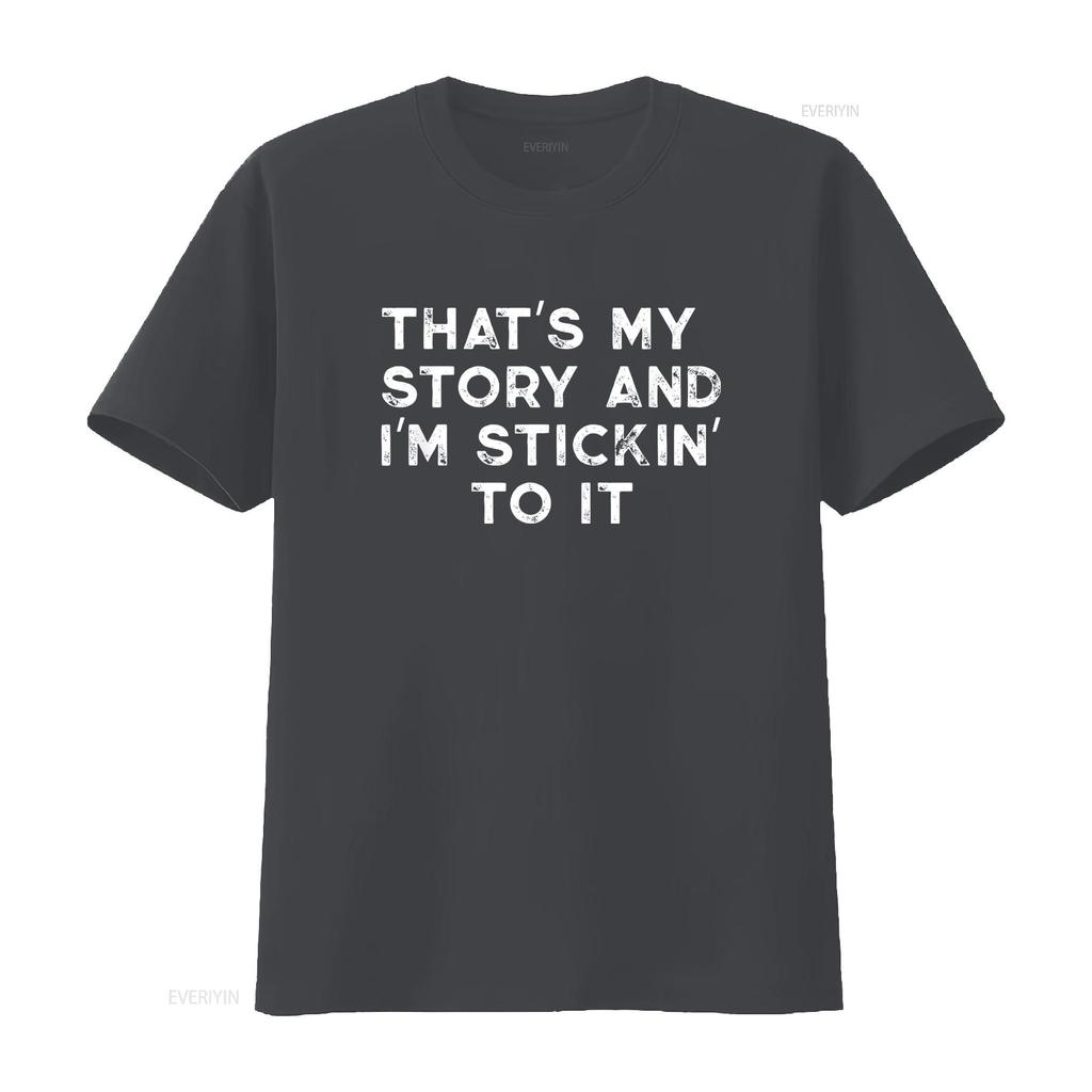Mens Plausible Deniability Thats my Story and I m Sticking to it T Shirt Black Large vintage Washed designer clothes Soft