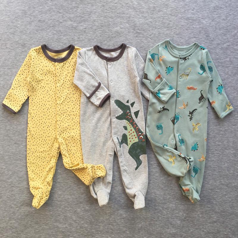 Spring & Autumn Baby Jumpsuit: Foot-Covering, Cotton Romper Pajamas for Newborn Boys & Girls