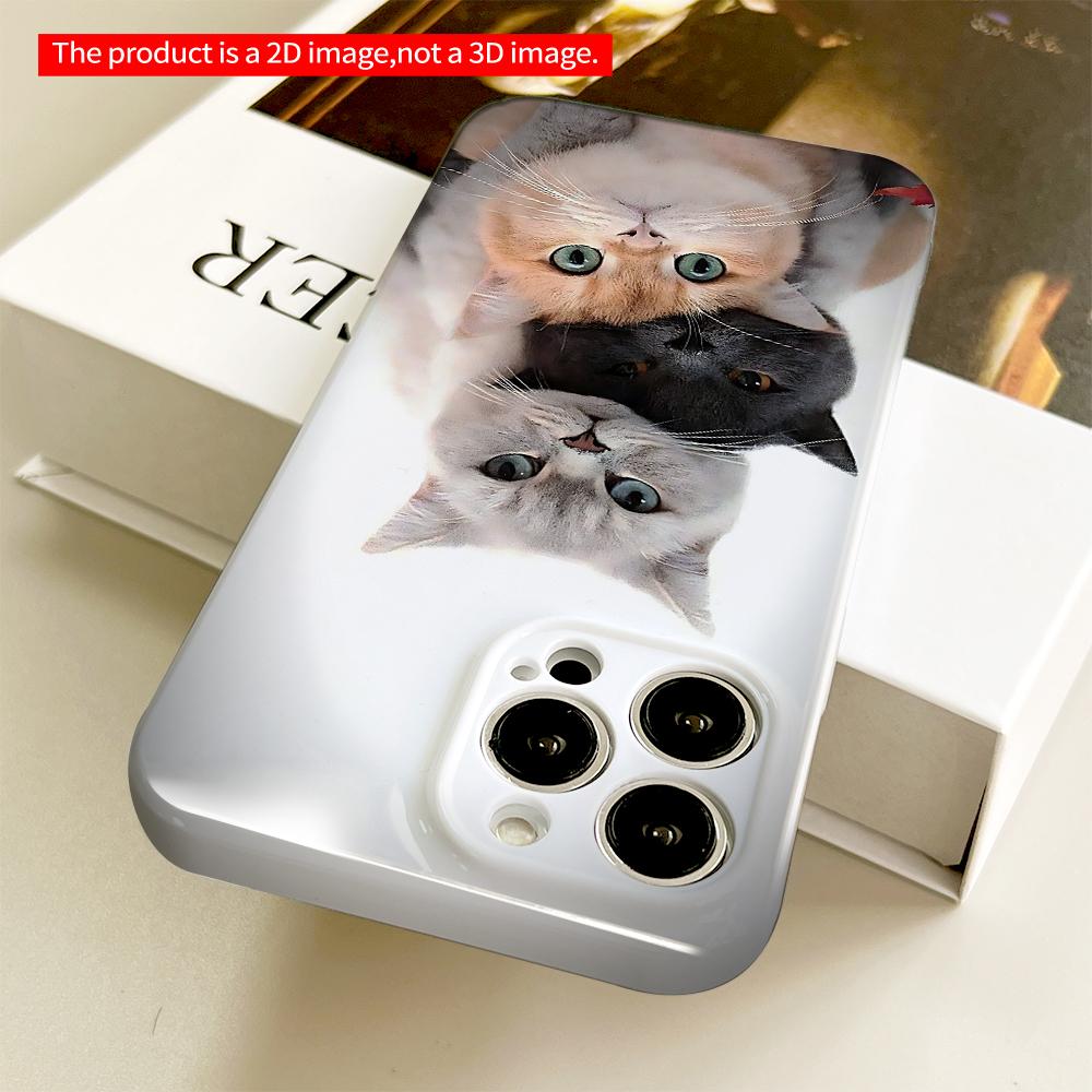 Three Cats Stacked Wall Art Phone Case All Inclusive Film Hard Phone Case, Compatible with iPhone 18 Pro Max 17 16 15 14 13 12 11