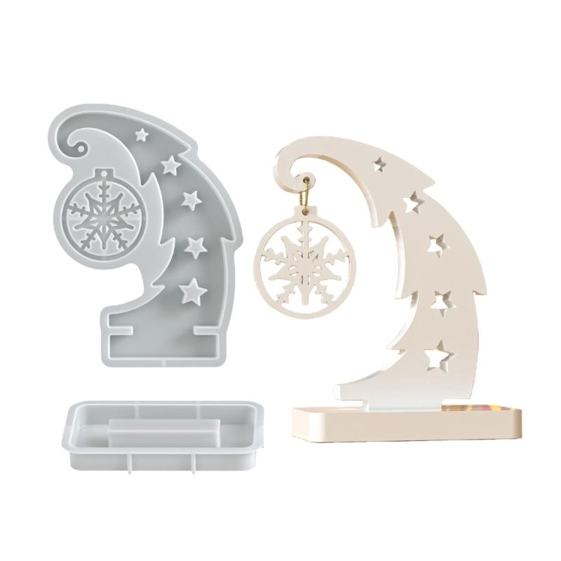 Holiday Resin Craft Mould Christmas Tree Silicone Mould With Snowflake Designs For Festive Decorations