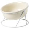 Cat dish ceramic 15-degree incline easy eat protects cervical spine dog food bowl water pet detachable bottle clean plate (beige)