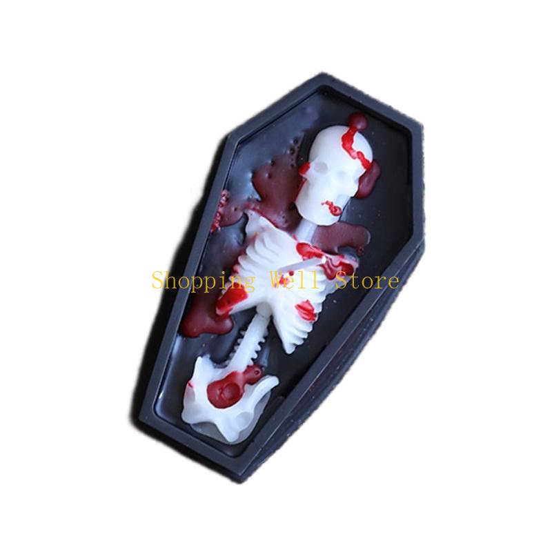 KX4B Scary Tombstone Coffin Decoration Multiuse Scented Plant Design