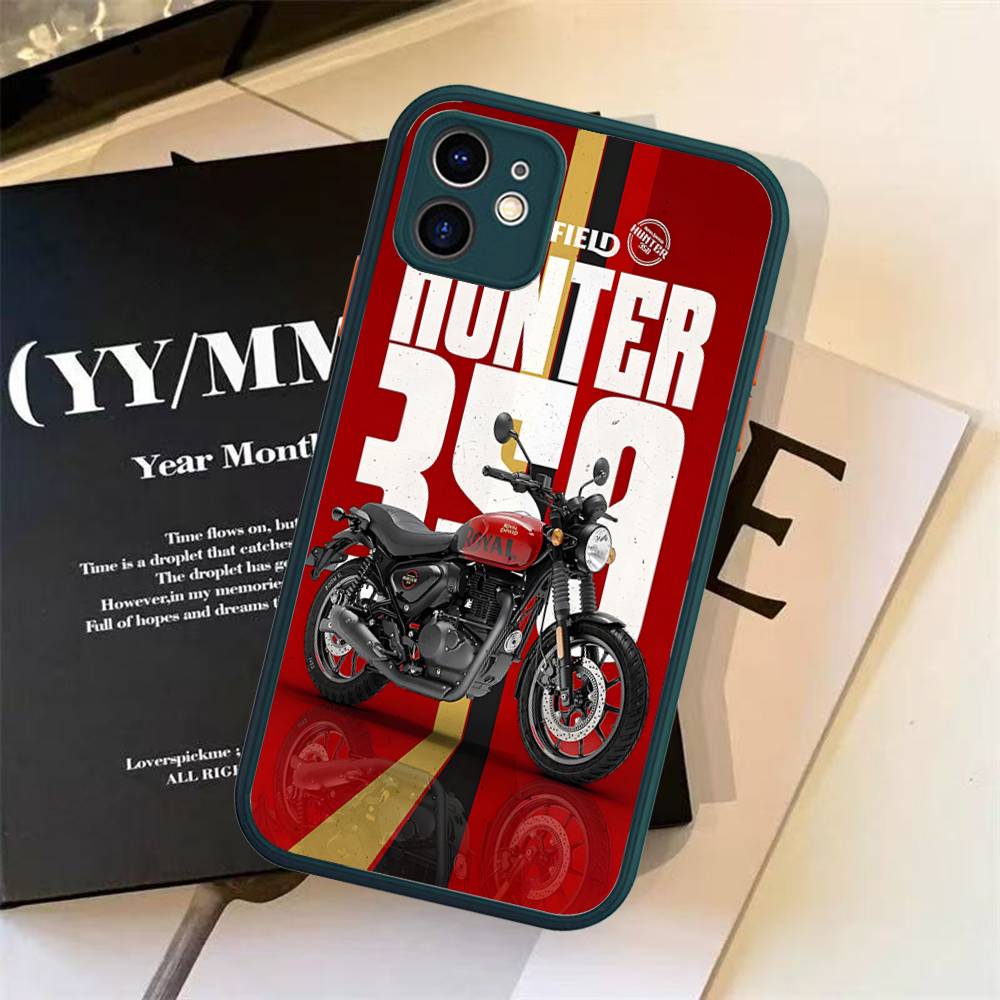 R-ROYALS E-ENFIELDS Logo For IPhone 11 12 13 14 15 16 Pro Max Plus X XS MAX Shockproof Matte Back Cover