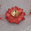 Lotus Diya Pooja Oil Lamp - Diwali Home Decoration Items,Large Metal Handpainted Deepak -Home Temple Puja Articles Decor