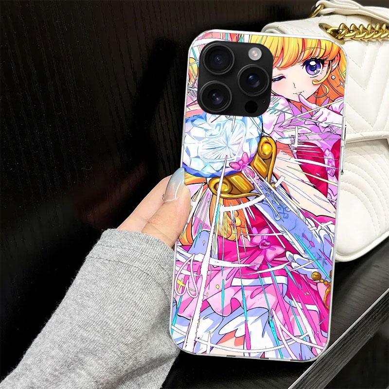 Pretty Cure Anime Case for iPhone 17 Air 16 16E 15 14 11 Pro Max Soft Phone Cover 12 13 Mini 7 SE 2020 8 Silicone Black Capa
