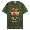 Best Of 1973 Birthday Gifts T Shirt Men's Cotton Funny T-Shirt Old Graphic T Shirt Men Clothing Oversized Tshirt Tees