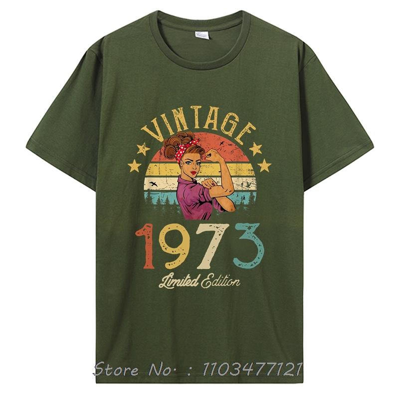 Best Of 1973 Birthday Gifts T Shirt Men's Cotton Funny T-Shirt Old Graphic T Shirt Men Clothing Oversized Tshirt Tees