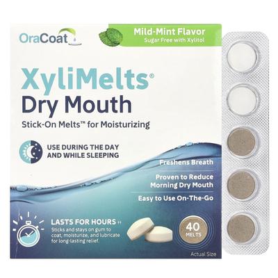 Xylimelts® Mundtrockenheit, Milde Minze, 40 Lutschtabletten