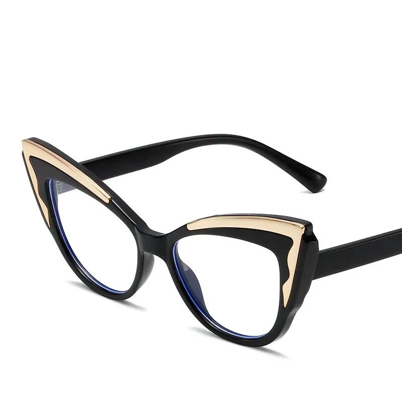 

Women Luxury Brand Designer Plain Prescription Sexy Eyewear FrameY2k Popular Vintage Anti Blue Light Optical Cat Eye Glasses