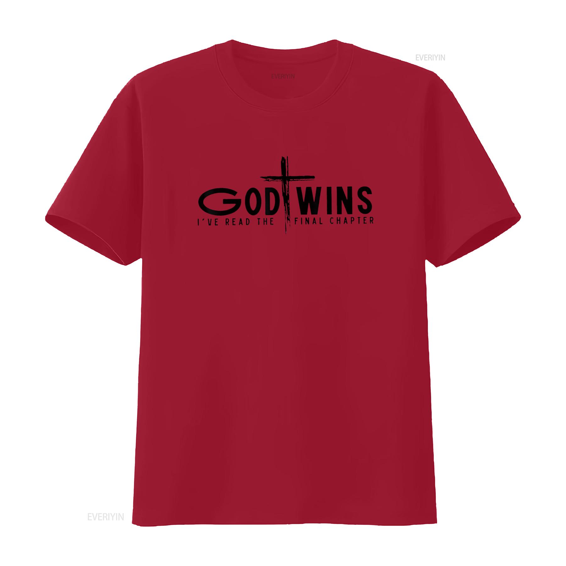 God Wins I Ve Read The Final Chapter Christian Faith Lover T Shirt vintage Washed Stylish Versatile fashion Stretched homme S