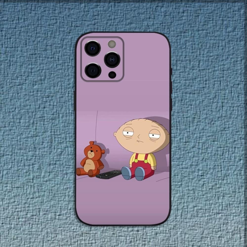 F-Family Funny Guy Phone Case For iPhone 16,15,14,13,12,11,Pro,X,XS,Max,XR,Plus,Mini Soft Black Cover