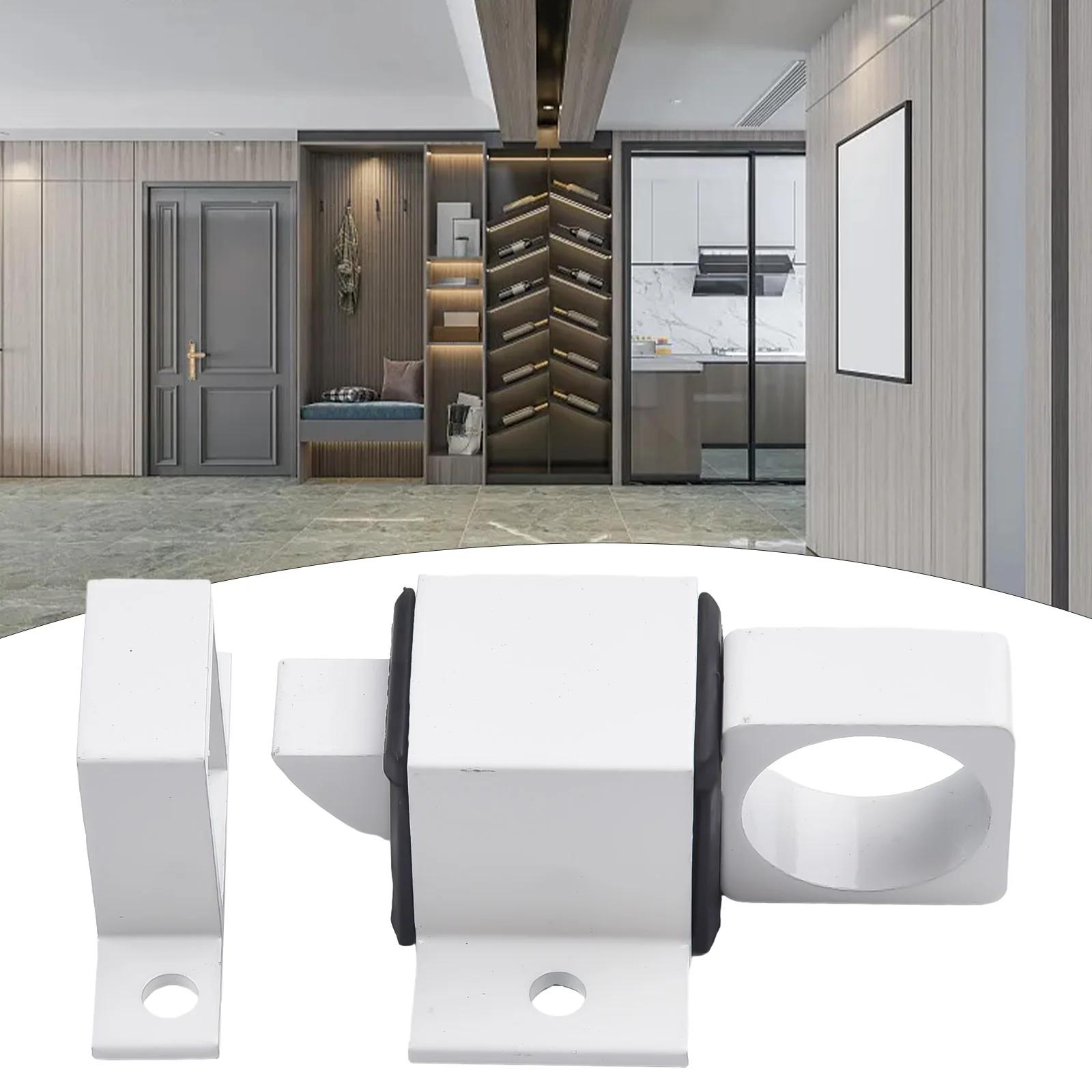 1pc Door Latch Aluminum Alloy Square Self-closing Bolt Automatic Latch Security Automatic SASH Door Spring Bounce Lock Hardware grigio