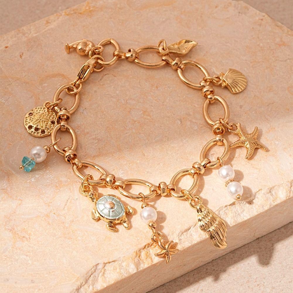 Exquisite Beach Bracelet Elegant Ocean Style Jewelry Hawaiian Style Simple Metal Bracelet  Women