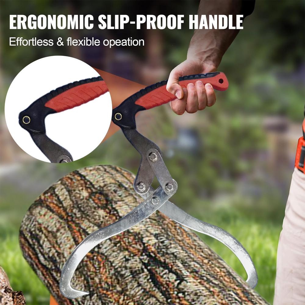 Logging Tongs 2 Claw Skidding Tongs Log Grapple For Logging Lifting Handling Dragging & Carrying Tool Heavy Duty Timber Claw Non