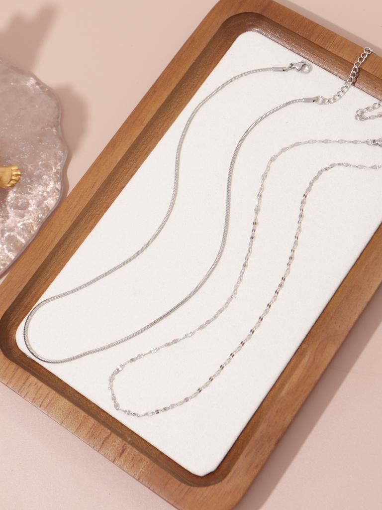 Minimalist Stainless Steel Women's Necklace Set for Daily Jewelry