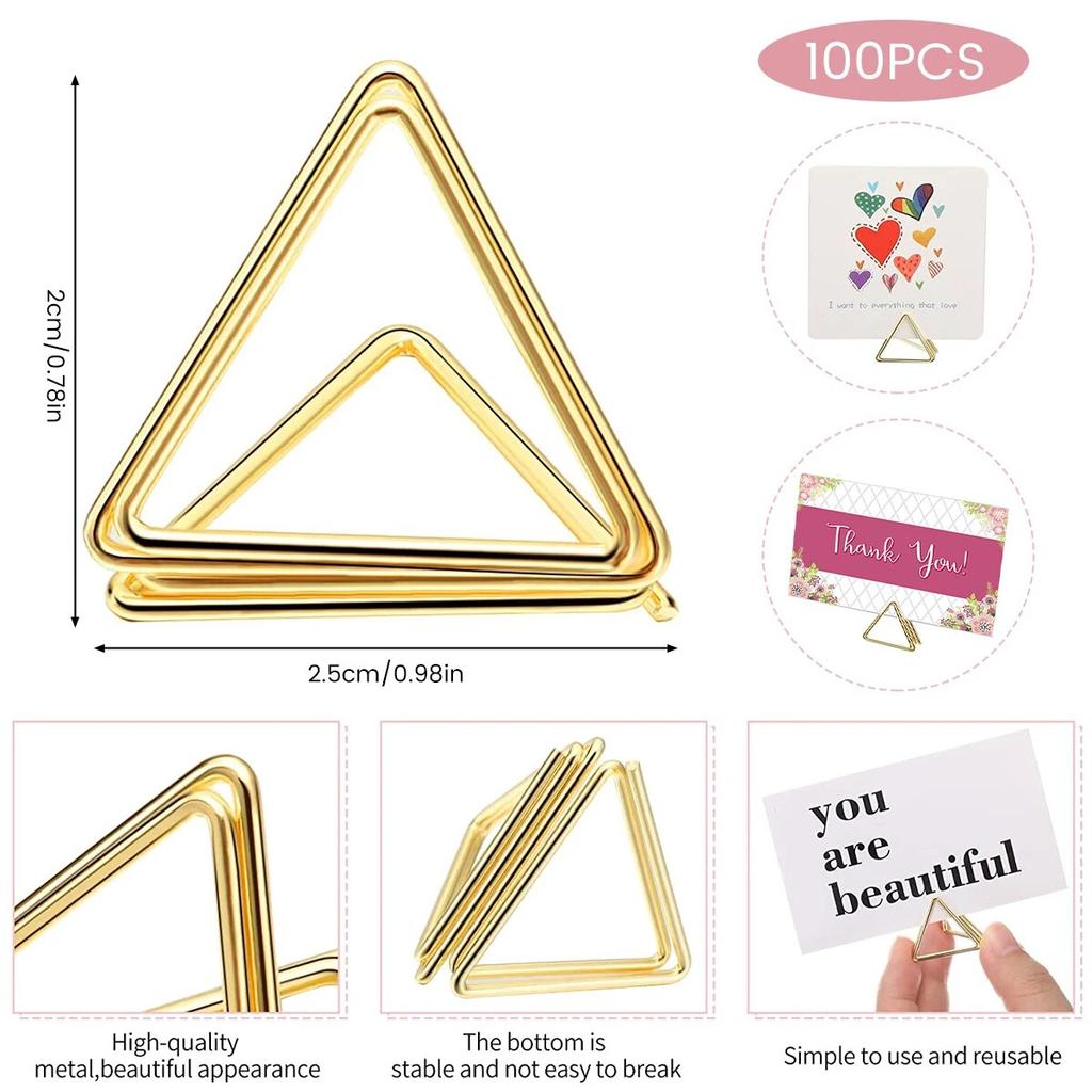 Lot De 12 Porte-Cartes De Table Métal Or - 22cm - Pour Mariage, Fête, Restaurant
