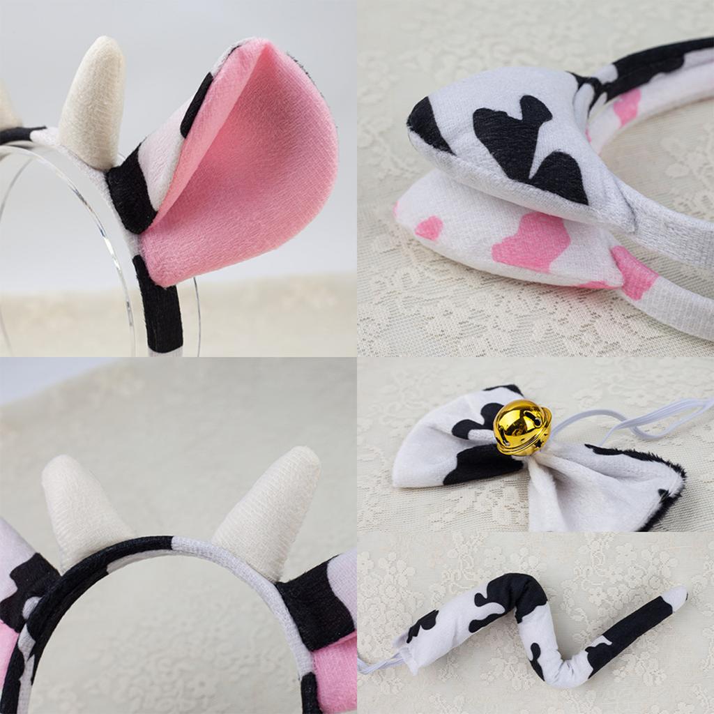 Cute Cartoon Cow Horn Headband Soft Fabric Elastic Design for Kids Teens and Adults Anime Lover Cosplay Event Accessory
