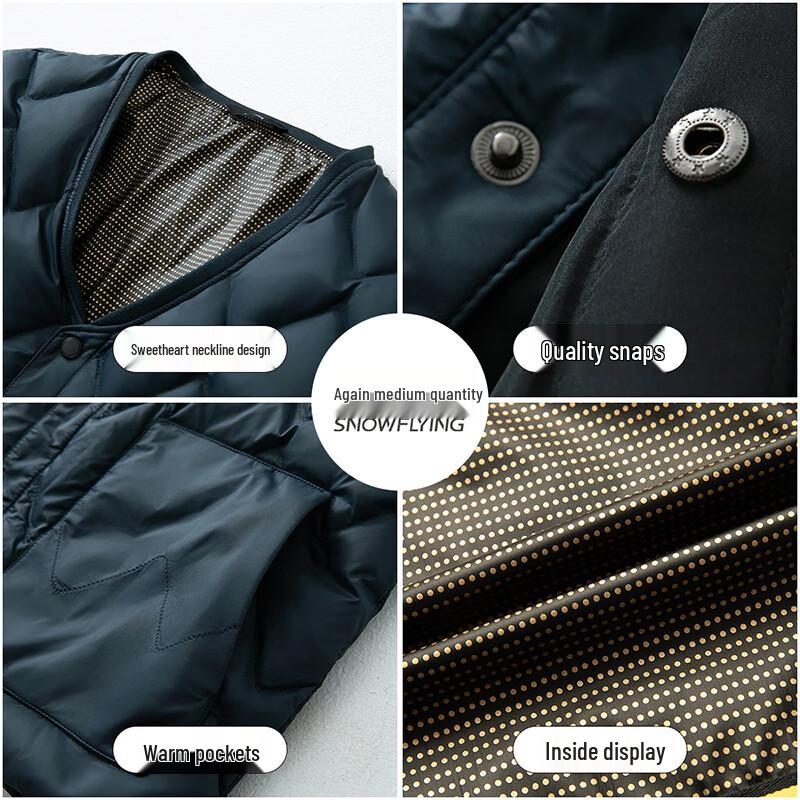 SNOWFLYING Men's V-Neck Quilted Down Vest