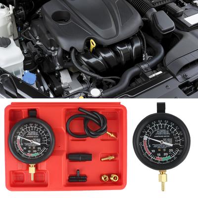 Manometer Vakuum Benzin Engine Compression Meter Mit Adapter Automotive Zylinder Tester Kit