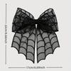 Gothic Punk Spider Web Bow Hair Clip Women'S Black Lace Halloween Hair Accessory, Vintage Everyday Hairpin with Intricate Design, Durable Hair Accesso
