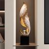 Golden Plume Statue Layered Floor decor Standing Ornament Slender Feather