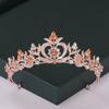 Rose Trendy Color Gold Tiaras And Crowns Pearl Crystal Princess Diadems Sale Queen Wedding Bridal Hair Accessories Headpiece