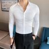 2025 Spring Men Solid Color Business Shirt Men Shirt Fashion Classic Basic Casual Slim White Social Shirt Autumn