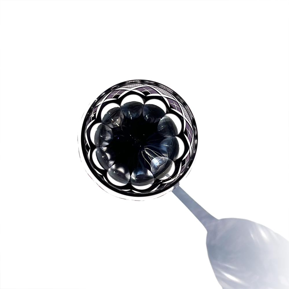 [Official Taiburo Workshop] Edo Kiriko Yarai Nanko Crest Wine Glass (Edo Purple) TB90408M, Wooden Box, Made in Japan