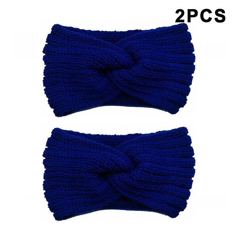 2Pcs Women'S Winter Warm Headbands - Thick Knit Ear Strap Hair Accessories Winter Headbands Cold Weather Gear Stylish Headwear