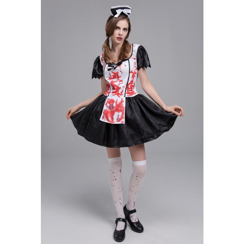 Halloween Horror Bloody Maid Costume Maid Zombie Demon Zombie Costume Ghost Festival Party Costume