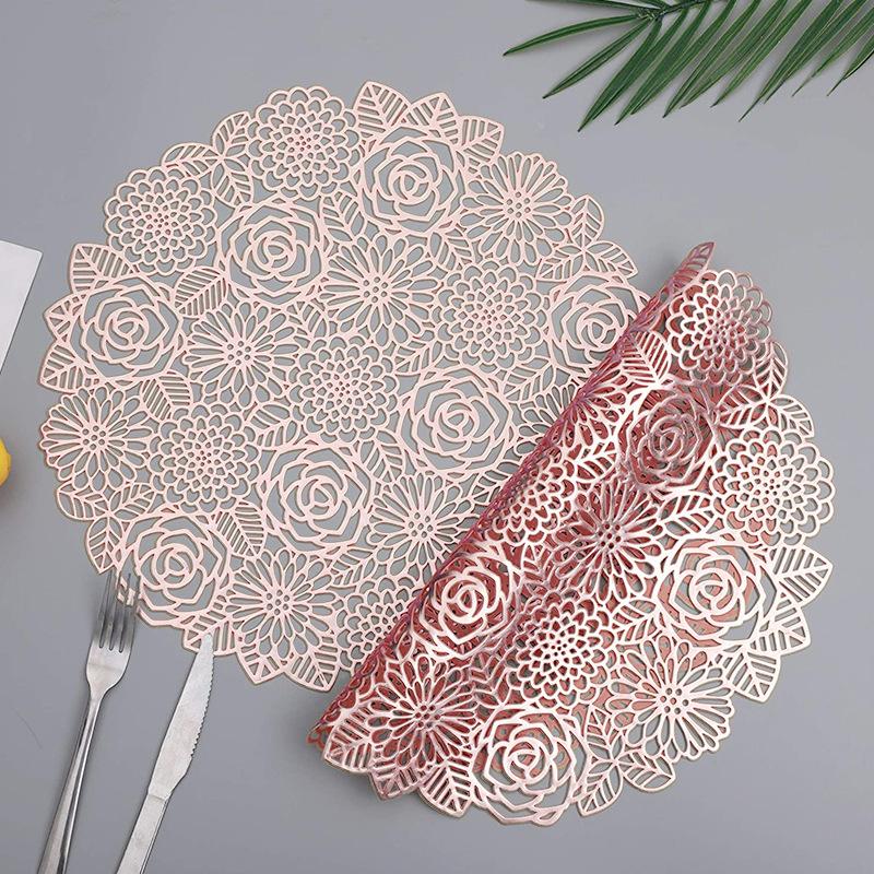 

Лидер продаж Розовый коврик для еды, Изоляционный коврик, Легкая роскошь, Горячий золотой коврик для чашки, Мягкое ПВХ украшение, Настольный коврик, Коврик для тарелок для вечеринки