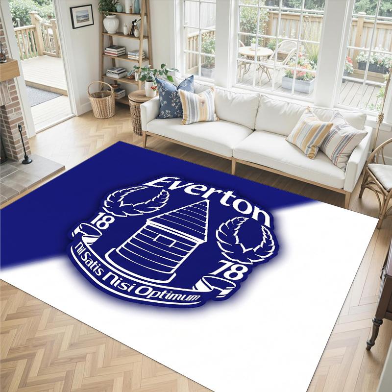 Everton Football Design Crystal Velvet Carpet Cozy Non?Slip Printed Rug For Bedroom Living Room Entrance