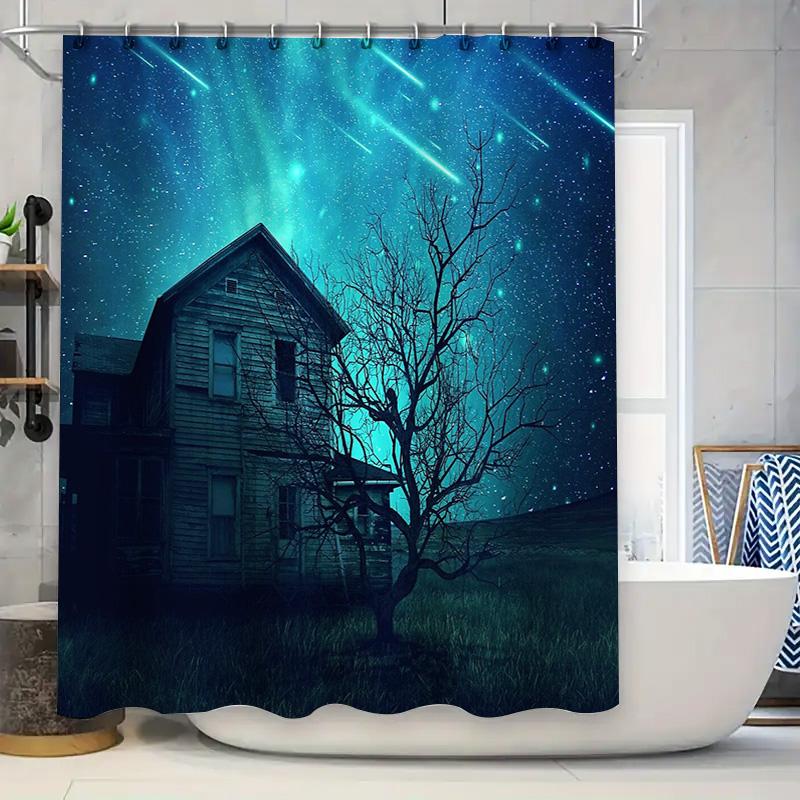 

Galaxy Bathroom Curtain Space Nebula Shower Curtain Celestial Sky Decor Home Decor Modern Artistic Room Dark Blue W60H190(CM)-1 Pcs