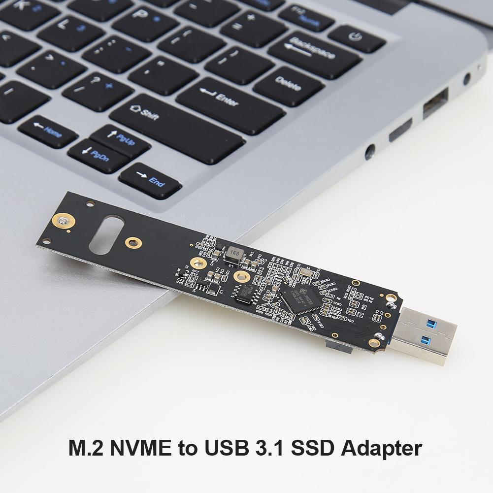 NVMe To USB Adapter 10Gbps M.2 M Key SSD To To USB 3.1 Gen 2 Type A Card
