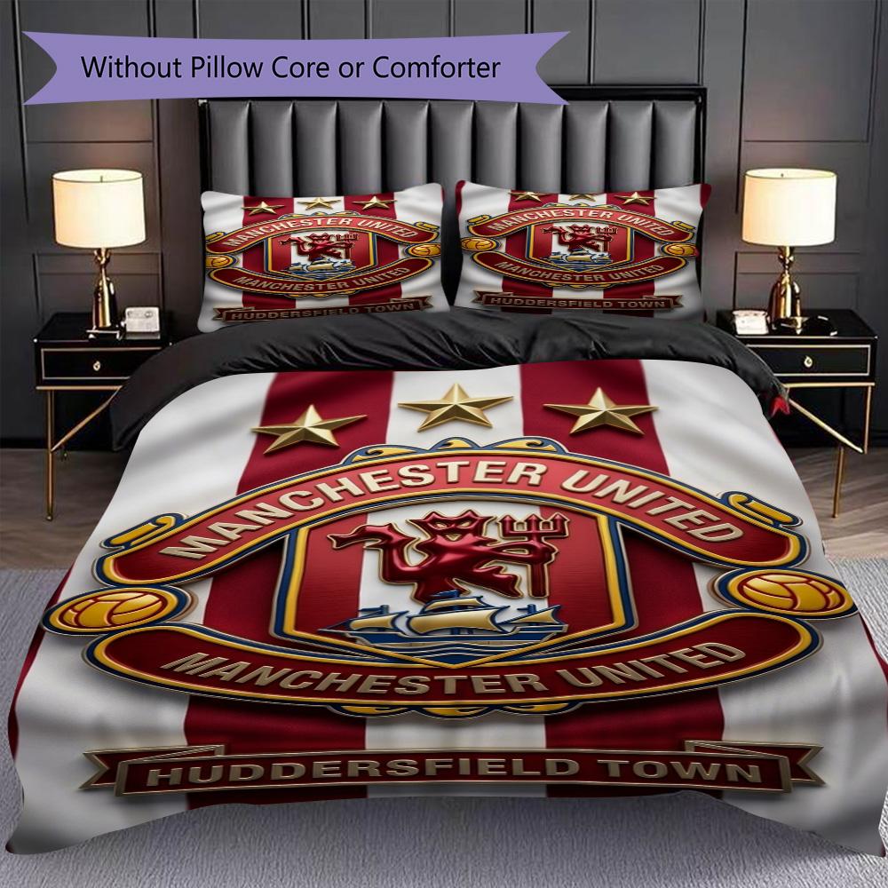 Manchester Glory Bedding (1 * duvet cover + 2 * pillowcase, without core) 2D Flat Bedding set Christmas birthday gift Duvet cover and pillowcase