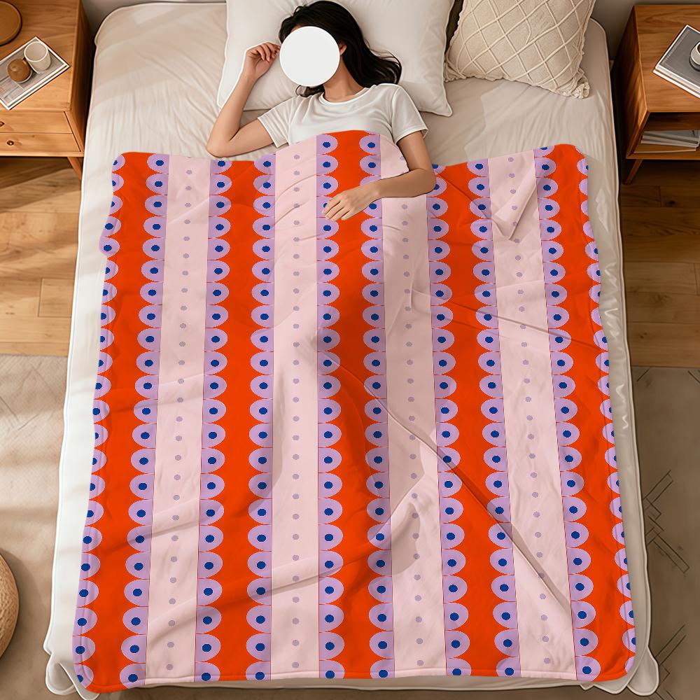 Fashion striped art pink green pattern soft warm plush blanket for dorm sofa living room pet hogar bedroom gift nap home Flannel