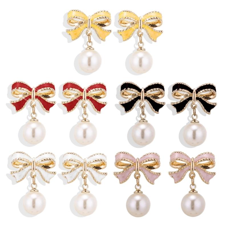 Exquisite Bowknot Drop Earrings Accessory Unique Ear Pendant Delicate Bowknot Ear Hooks Adornment for Daily Wear Dates